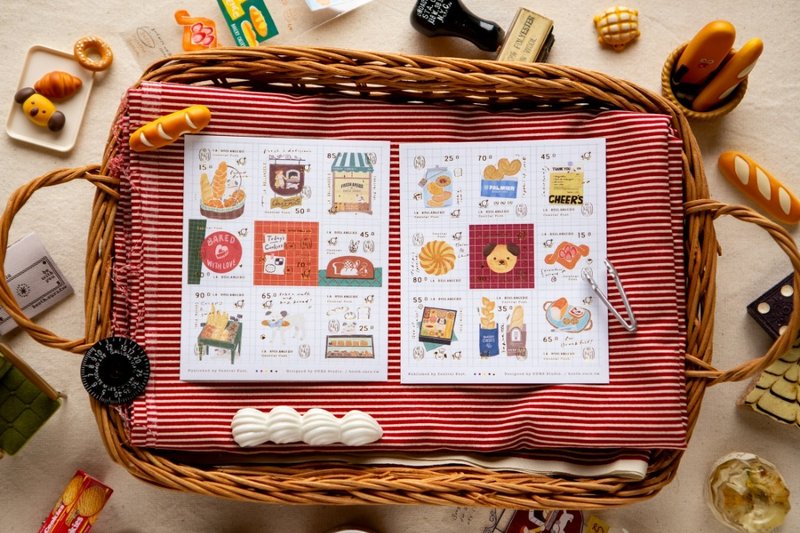 Cheer's 烘培坊 邮票贴纸 - 贴纸 - 纸 红色