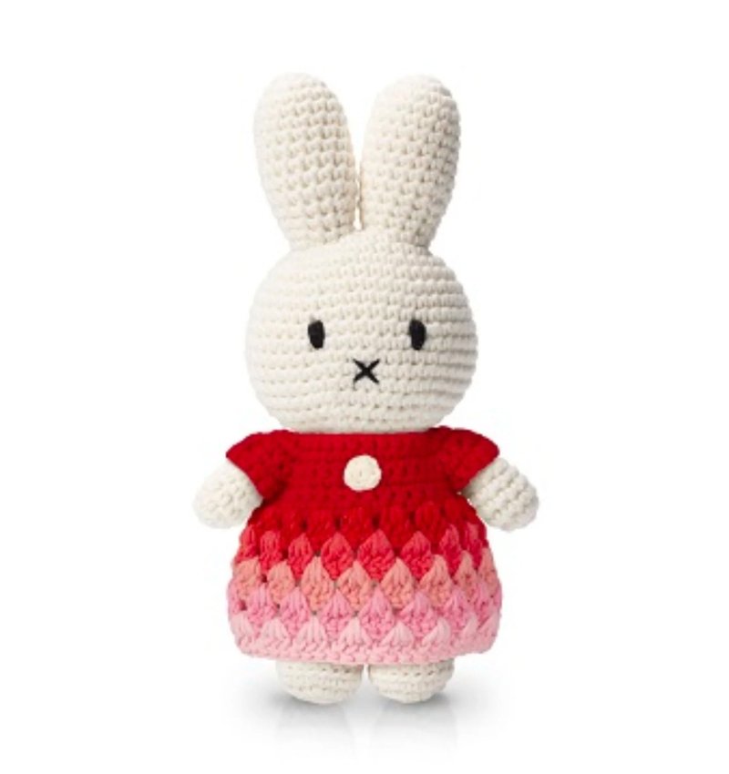 Miffy手工制红色Rainbox 连衣裙 - 玩具/玩偶 - 棉 多色