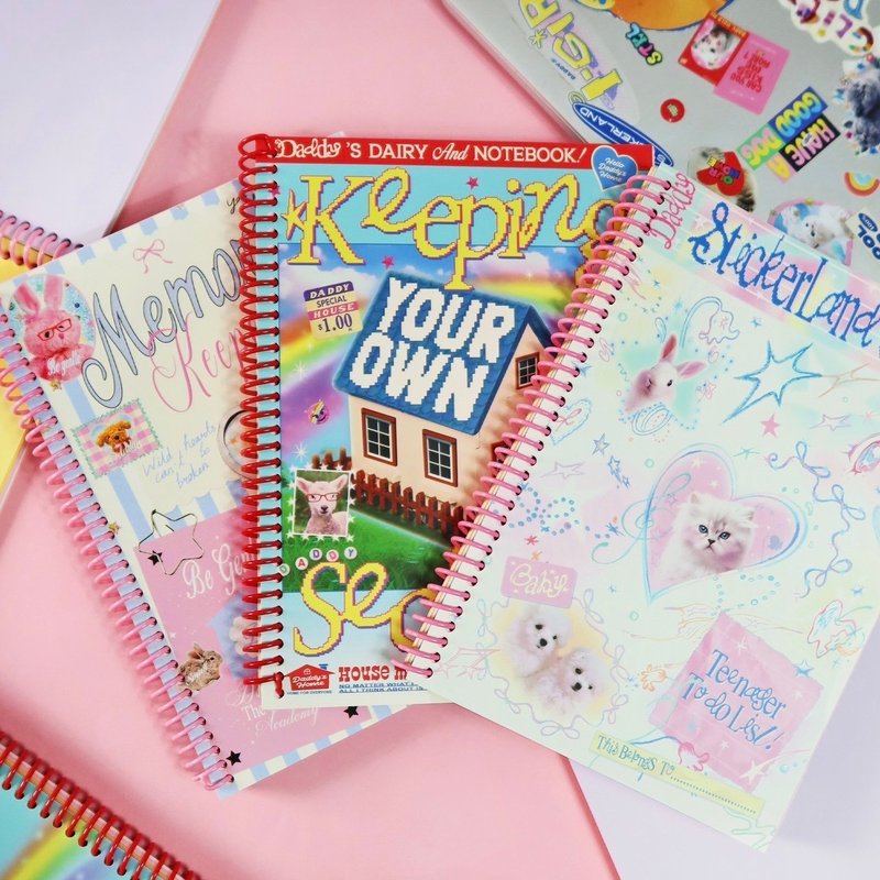 DADDY | Daddy Notebook 螺旋装线圈硬壳笔记本 全新 3 款超可爱设计 - 笔记本/手帐 - 其他材质 