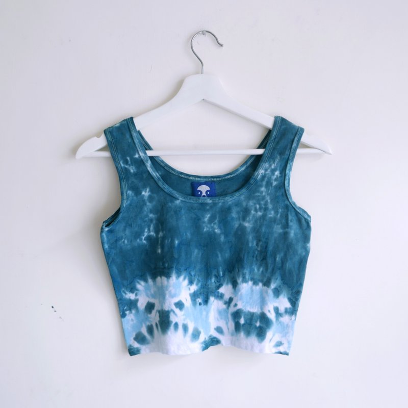 青纳户 手染细肩带背心/宽肩带背心 - 女装背心 - 棉．麻 绿色