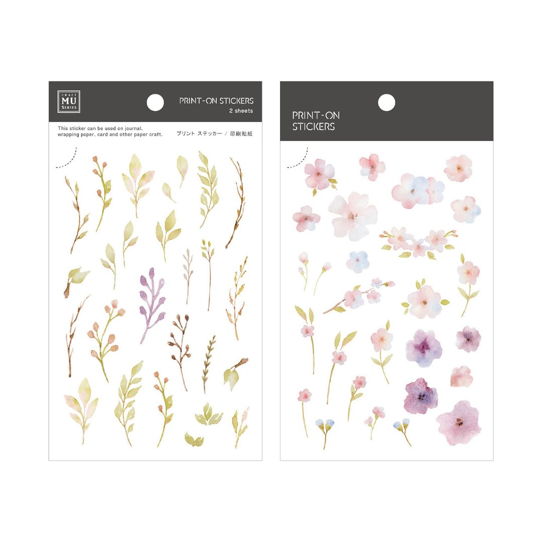 【Print-On Stickers 转印贴纸】no.13-粉嫰春花 | 花草系列 - 贴纸 - 其他材质 绿色
