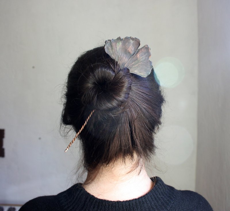 银杏叶发簪 - 发饰 - 铜/黄铜 