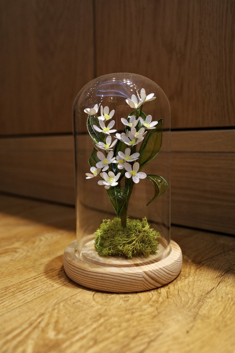 好桂成双 玻璃罩 - 摆饰 - 树脂 白色