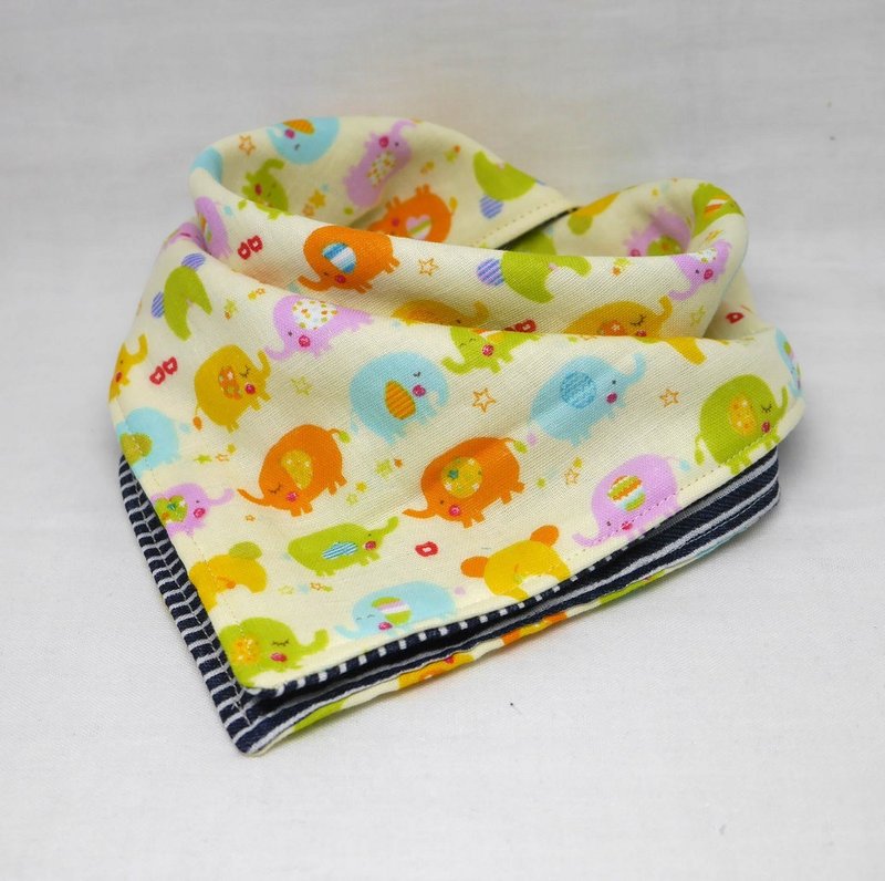 Japanese Handmade 6-layer-gauze Baby Bib - 围嘴/口水巾 - 棉．麻 橘色