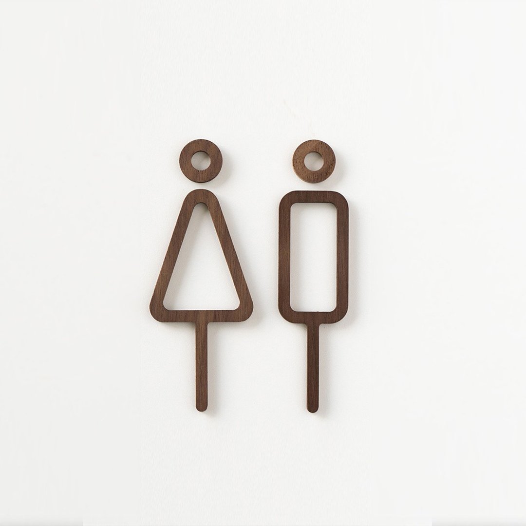 MOHEIM RESTROOM SIGN 男女标示 胡桃木 - 其他 - 木头 咖啡色