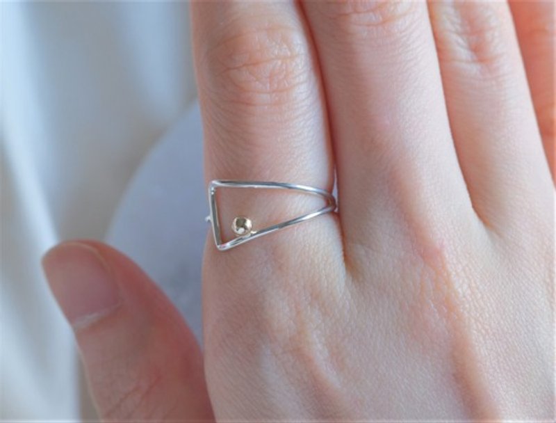 í kringum ring K10YG×silver925 - 戒指 - 其他金属 银色