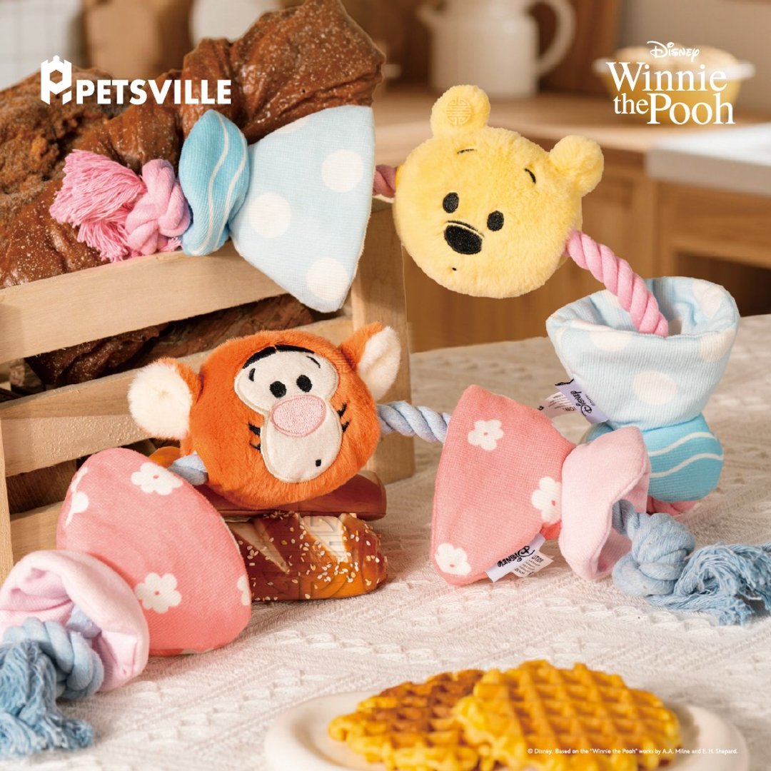 【PETSVILLE&迪士尼】小熊维尼糖果绳结宠物玩具 狗狗玩具 - 玩具 - 聚酯纤维 多色