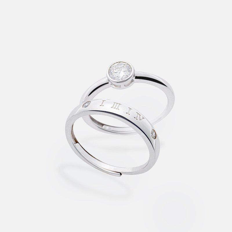 AMARA浓情密码-莫桑石对戒 生日 情人节 结婚 圣诞礼物 - 对戒 - 其他材质 