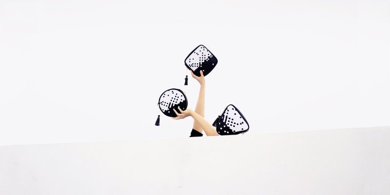 PIXELIZATION 圆形 手工编织两用 斜背包 - 侧背包/斜挎包 - 真皮 黑色