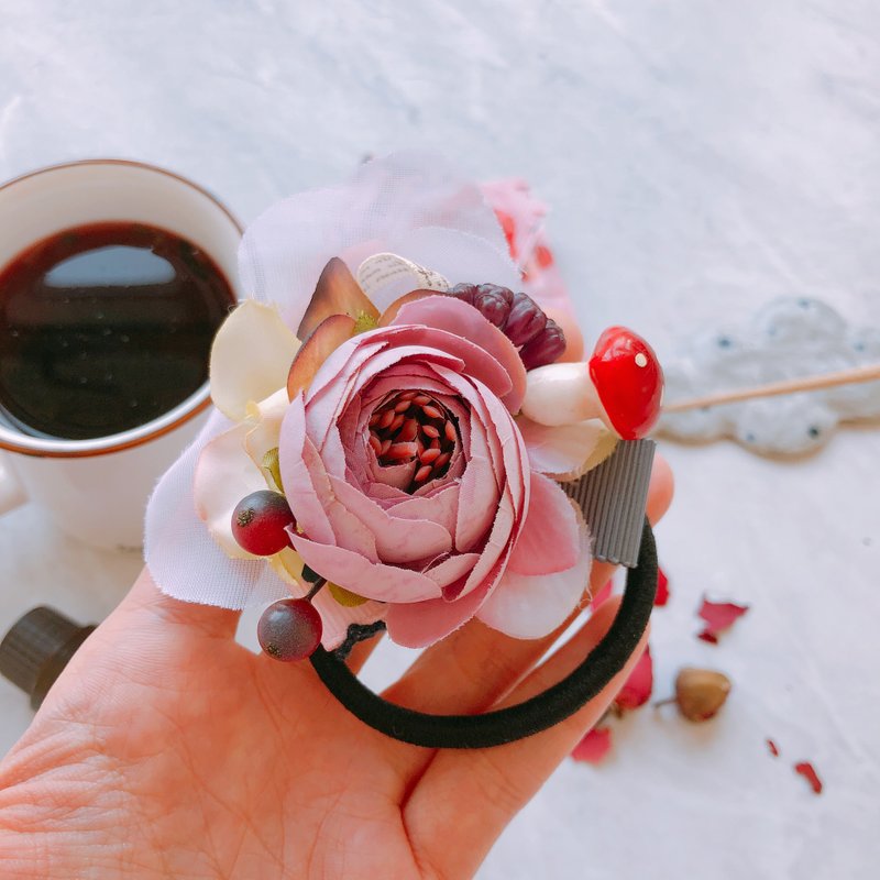 Break and Holiday 。森林系蘑菇。发圈。粉色 - 发饰 - 其他材质 