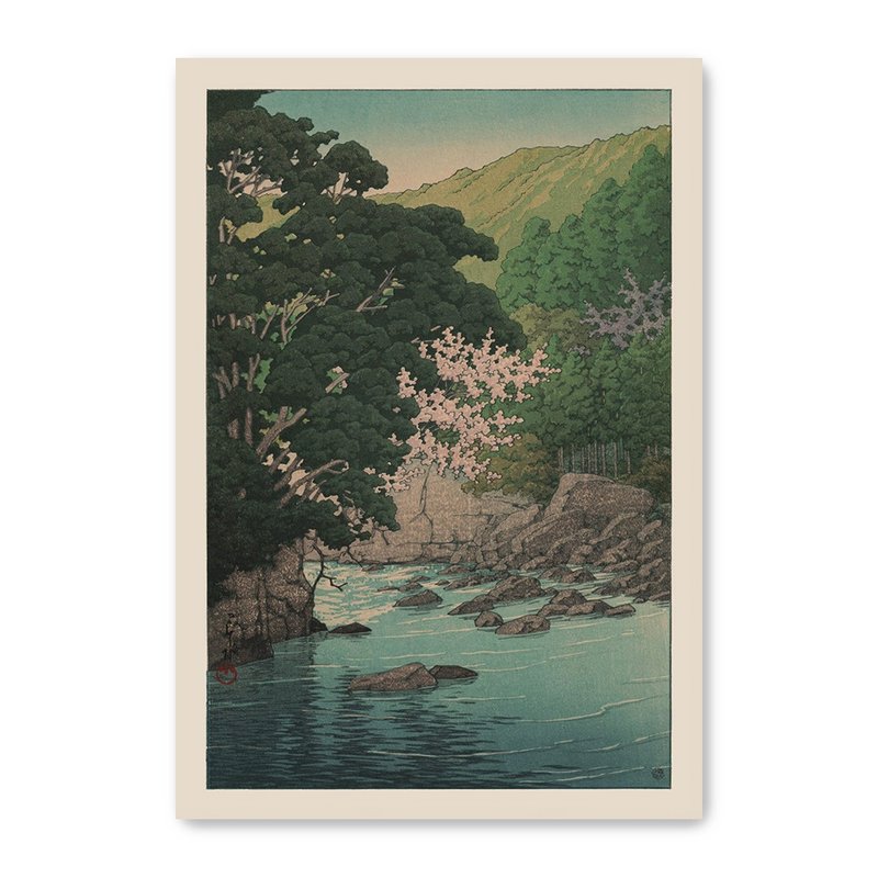 【艺术挂画】川瀬巴水 Kawase Hasuiu 一 伊豆汤岛 - 海报/装饰画/版画 - 纸 