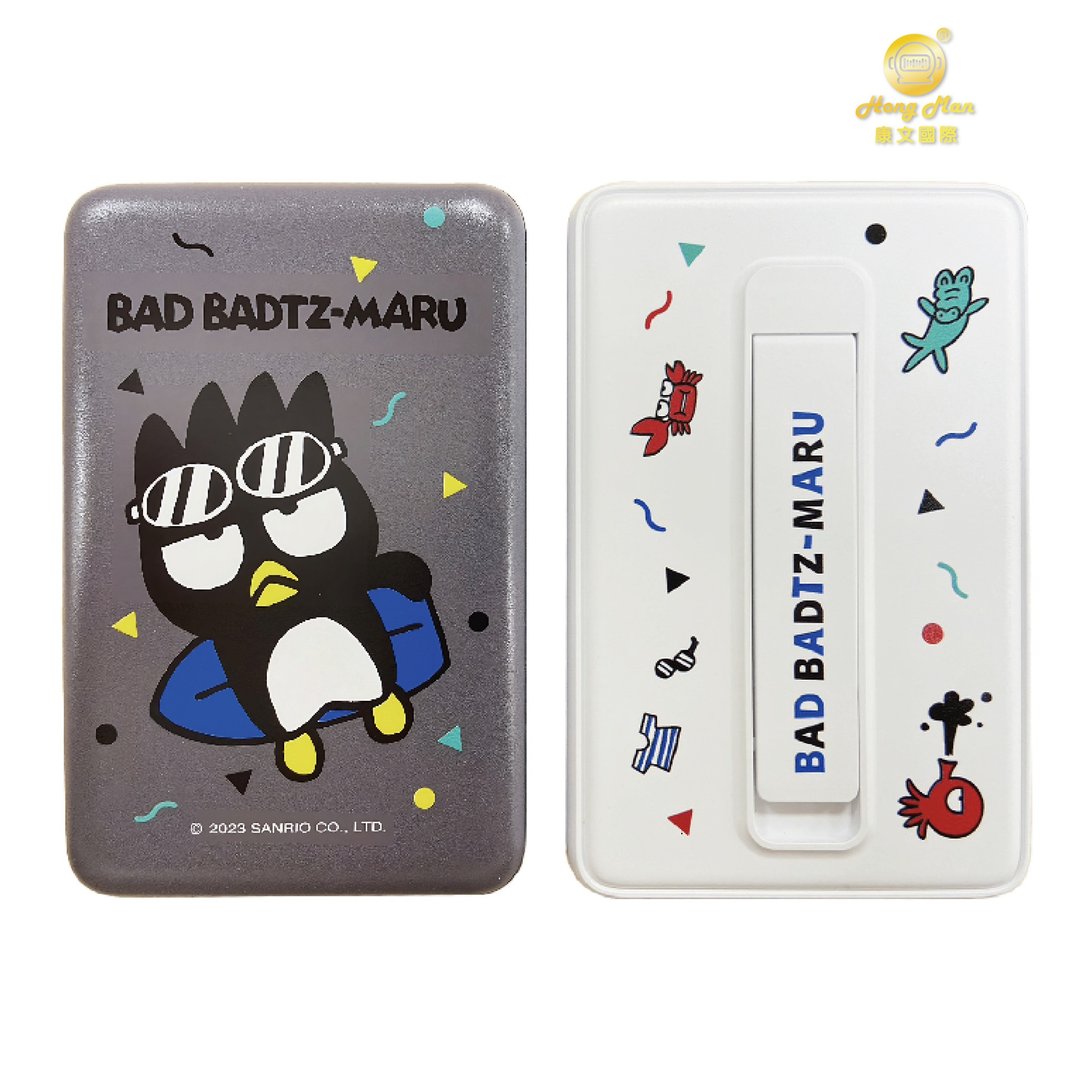 【Hong Man】三丽鸥 磁吸无线充行动电源 碎花酷企鹅 - 充电宝/传输线 - 塑料 灰色