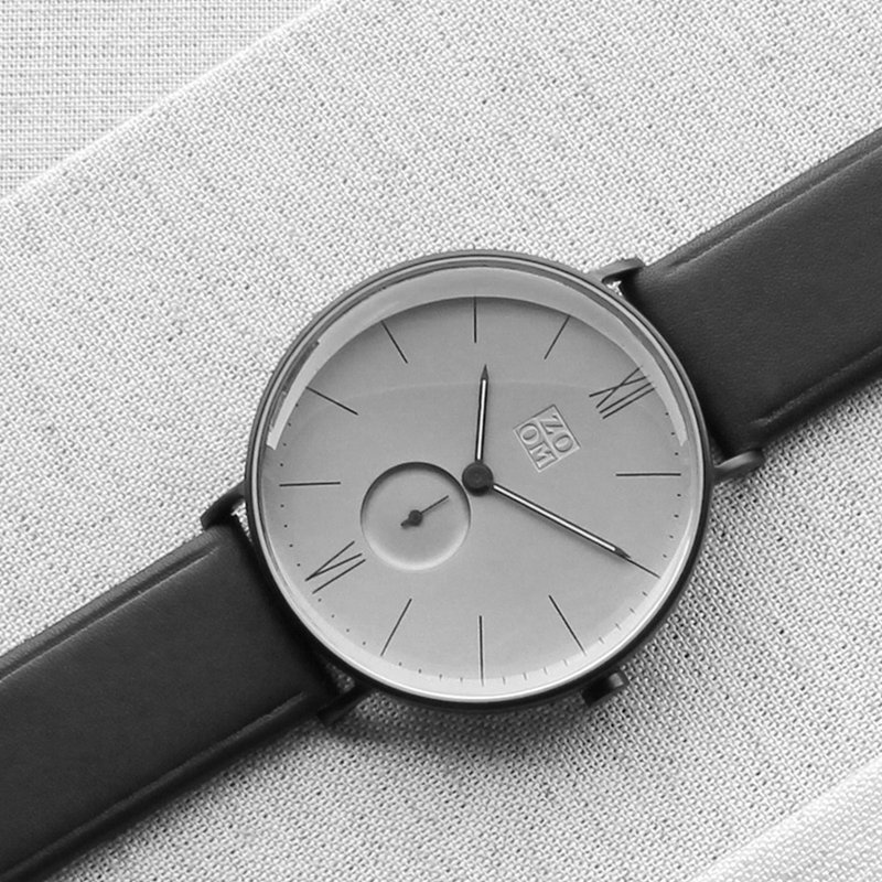 HALO 3870 砂漠光晕真皮皮革男表 - 矿灰 - 男表/中性表 - 真皮 灰色