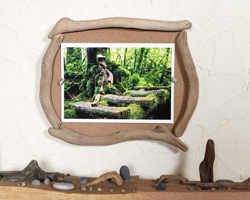 浮木相框、木框、墙壁装饰、挂框、浮木墙壁艺术、质朴木框、悬挂照片展示、23-1 - 画框/相框 - 木头 咖啡色