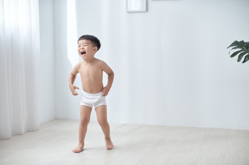 儿子的四角超弹性内裤纯白色 - 童装裤 - 棉．麻 白色