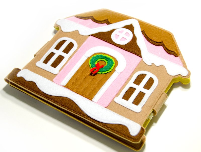 有手指木偶的圣诞屋。安静的书 - 玩具/玩偶 - 环保材料 