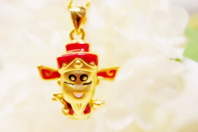 喜迎财神-财运旺-后宫金饰-招财 纳福 旺业绩 - 项链 - 24k 金 红色