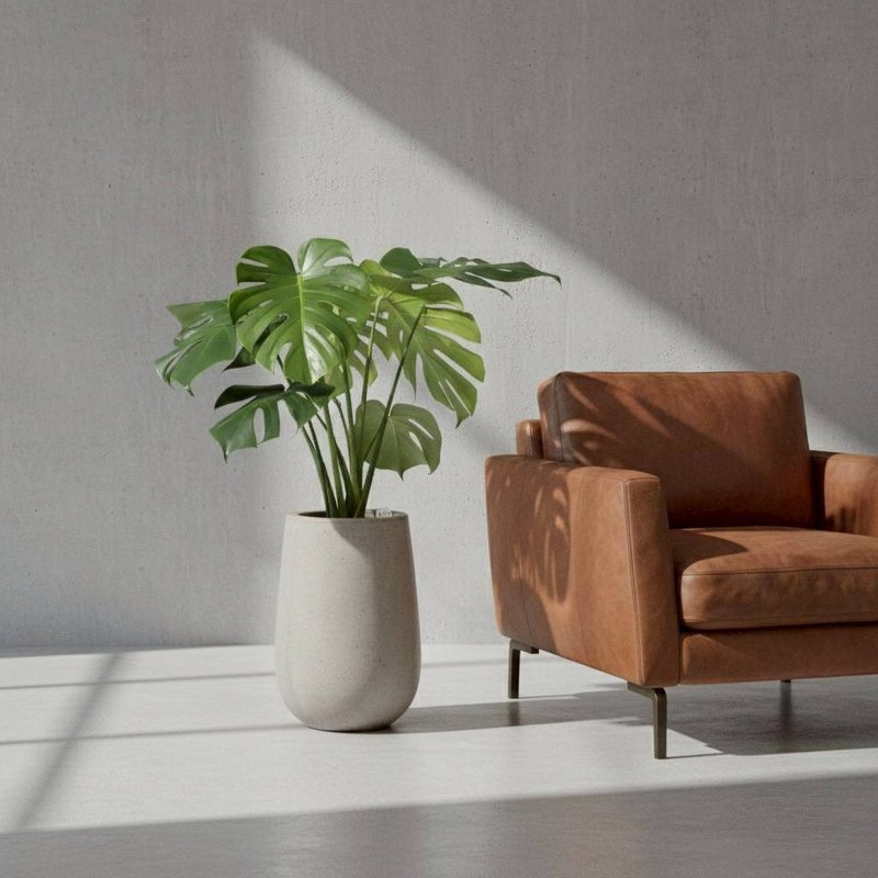 龟背芋水泥盆栽 电信兰 落地盆栽  灰水滴磨石花盆 开幕送礼 - 植栽/盆栽 - 植物．花 