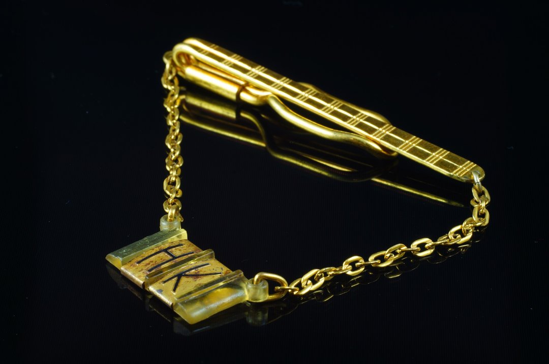 【C'est Cufflinks】美制MICKO古着HK链式领带夹 - 袖扣 - 其他金属 金色