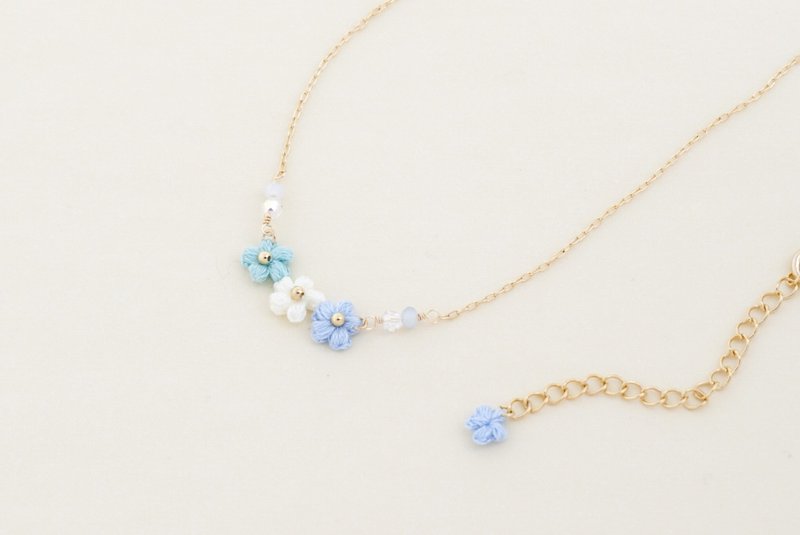 Embroidery thread crochet necklace - 项链 - 绣线 蓝色