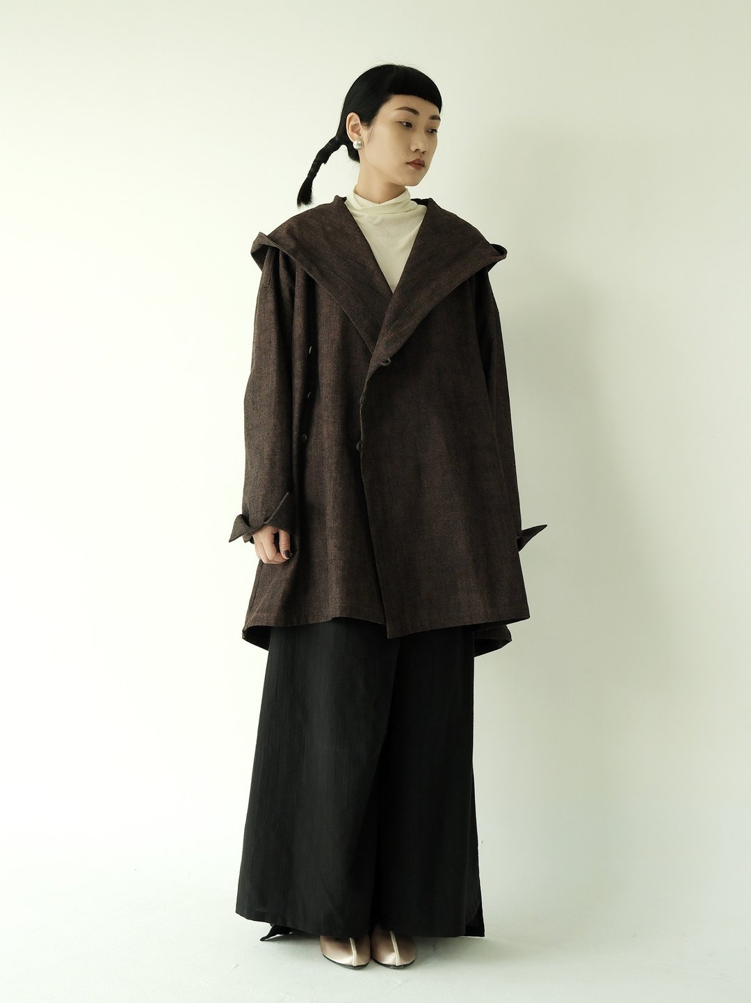 川 衣 WEAR BEING 大连帽宽领风衣外套 丹宁橘 - 女装休闲/机能外套 - 棉 橘色