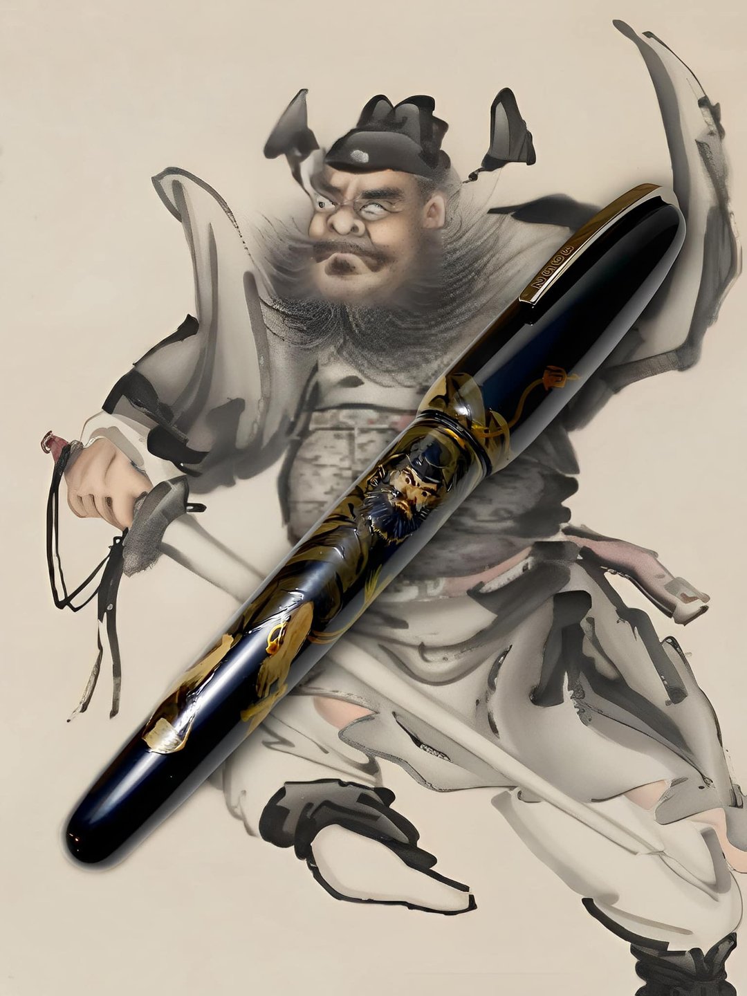 3952老山羊-天然漆彩绘笔 葛玛兰 锺馗 书法钛尖钢笔 - 钢笔 - 其他材质 