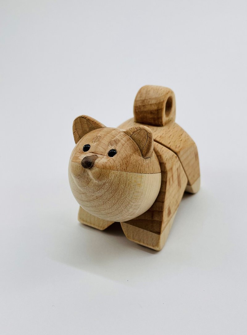 柴犬(赤) – Shiba lnu - 摆饰 - 木头 橘色