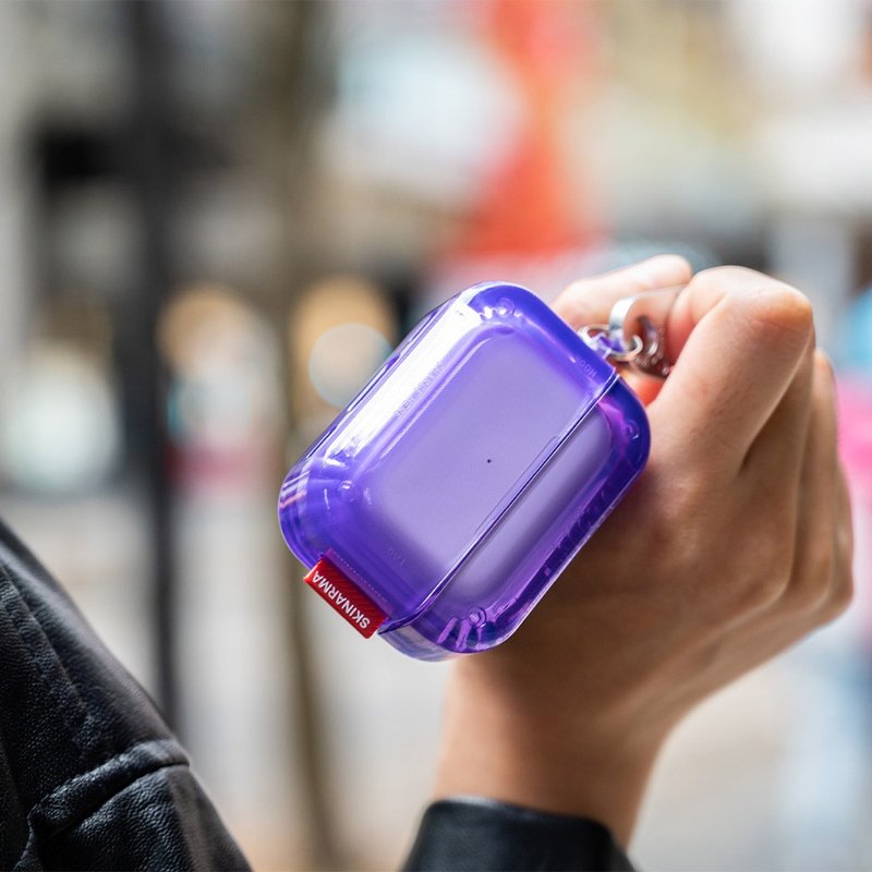 AirPods Pro 2  Saido 萤光冰块防摔保护壳 附挂钩 紫色 - 耳机收纳 - 塑料 紫色