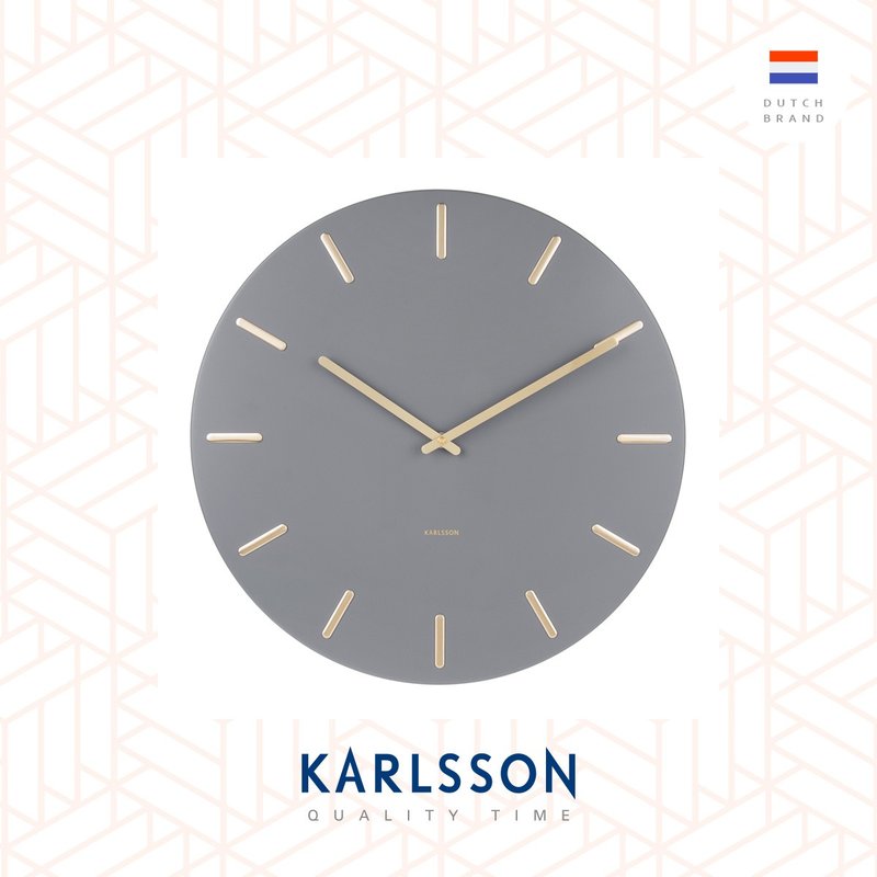 荷兰Karlsson Wall clock 45cm Charm grey 灰色配金色刻度挂钟 - 时钟/闹钟 - 其他金属 灰色
