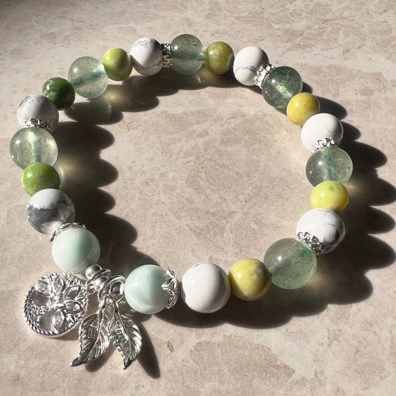 绿草莓绿海纹石白松石蛇纹石设计款手链 - 手链/手环 - 水晶 绿色