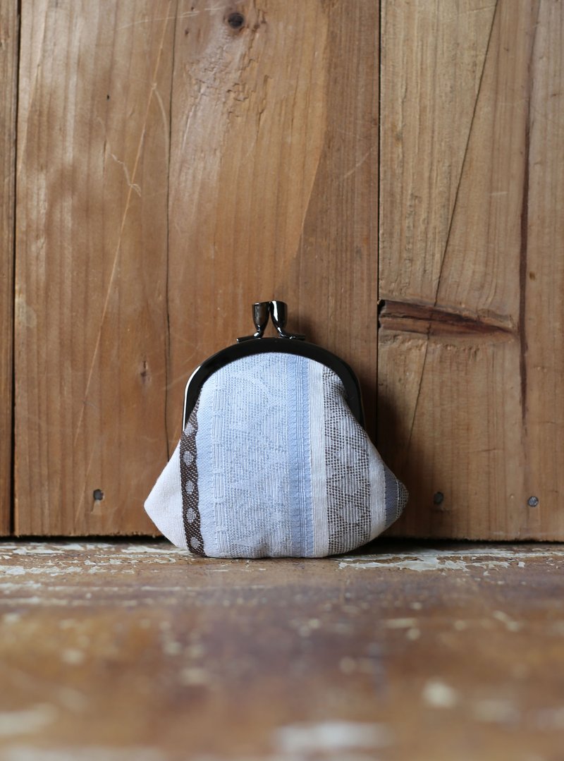 OBAOBAO 日本先染布 蓝色绅士 手工口金包  - 零钱包 - 棉．麻 蓝色