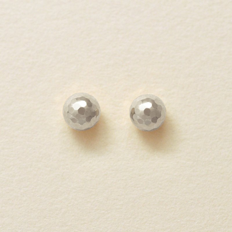 【Second Earrings】 铂金镜面球形耳环 (4mm) - 耳环/耳夹 - 贵金属 