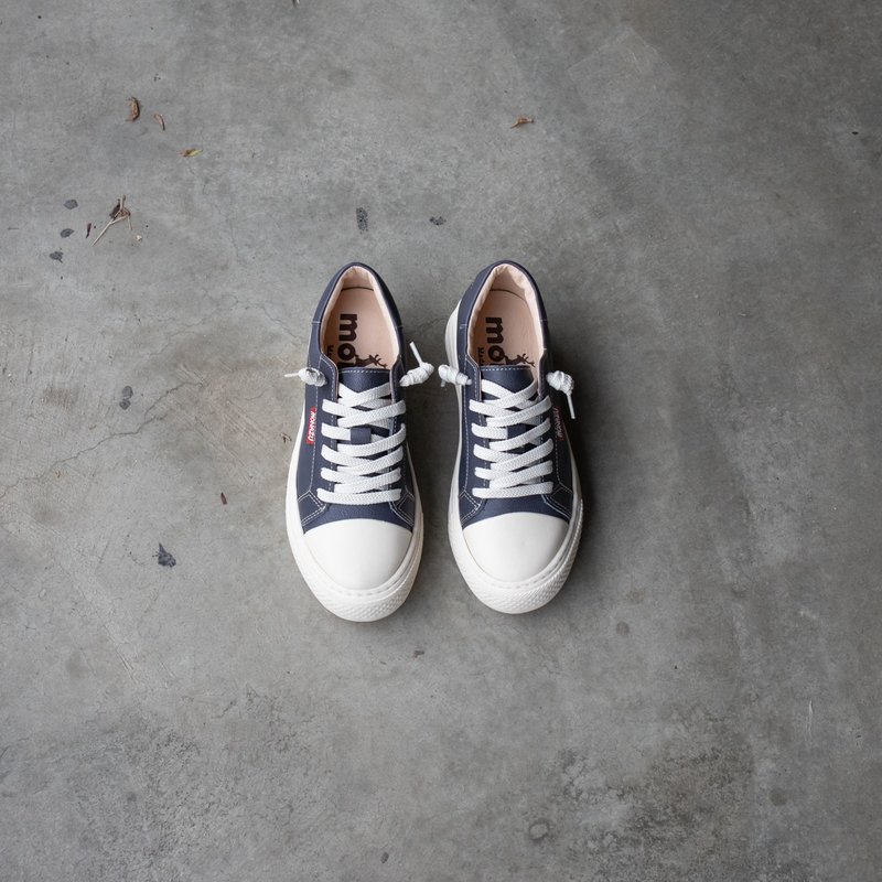 休闲皮鞋_摔纹蓝 - 男款休闲鞋 - 真皮 蓝色