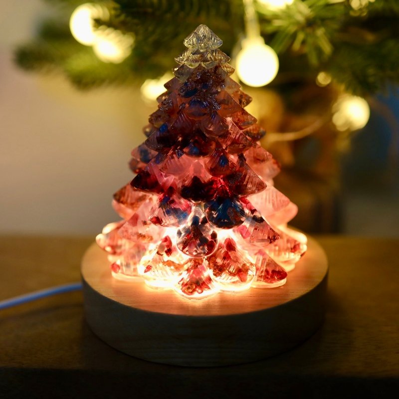 【快速出货】粉红玫瑰金箔爱恋粉水晶圣诞树小夜灯-大能量树宝 - 灯具/灯饰 - 水晶 粉红色