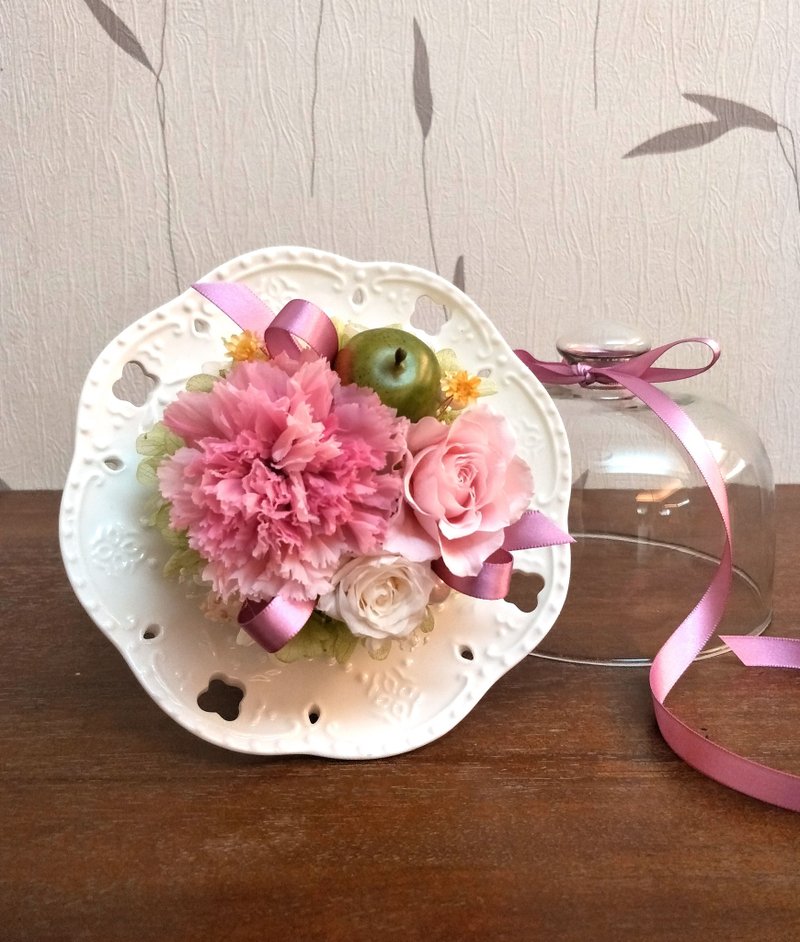 l 温情康乃馨 玻璃罩花礼 l*礼物*母亲节*感谢*感恩*不凋花 - 植栽/盆栽 - 植物．花 粉红色