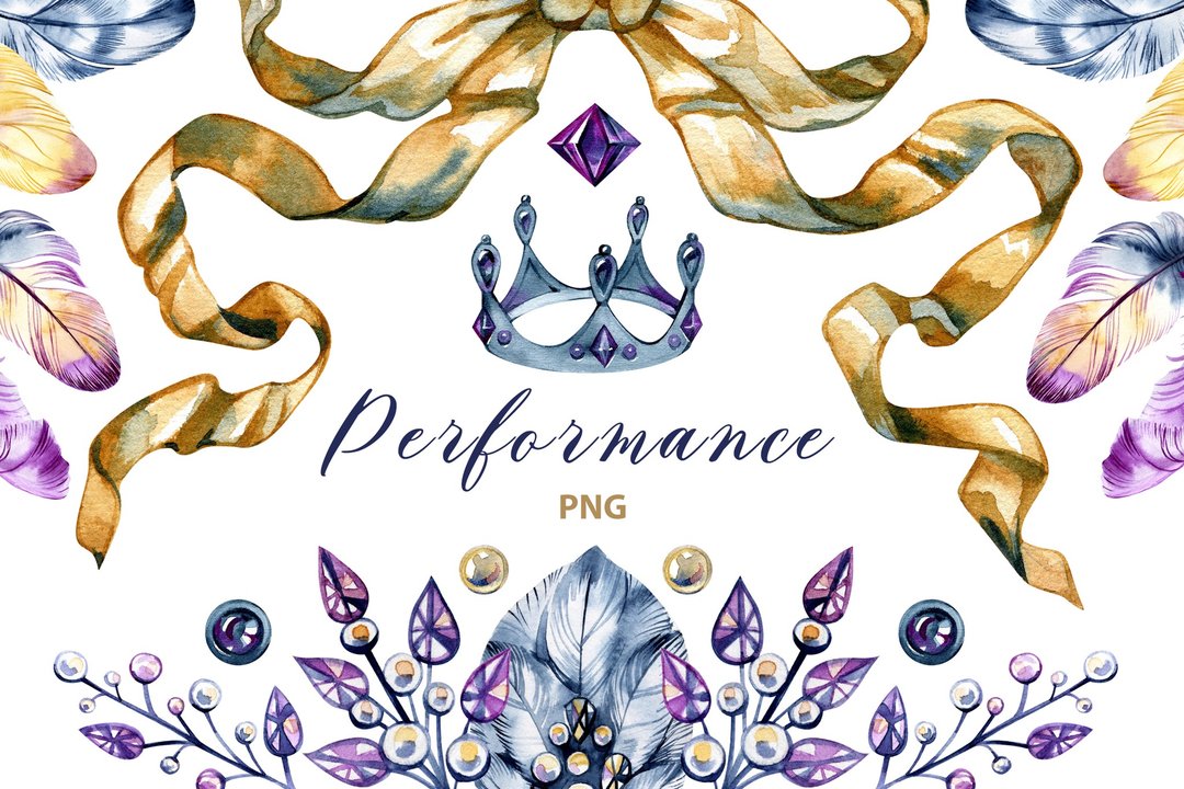 水彩表演剪贴画集，16 Png，芭蕾舞剪贴画，舞蹈仙子剪贴画 - 其他数码设计 - 其他材质 