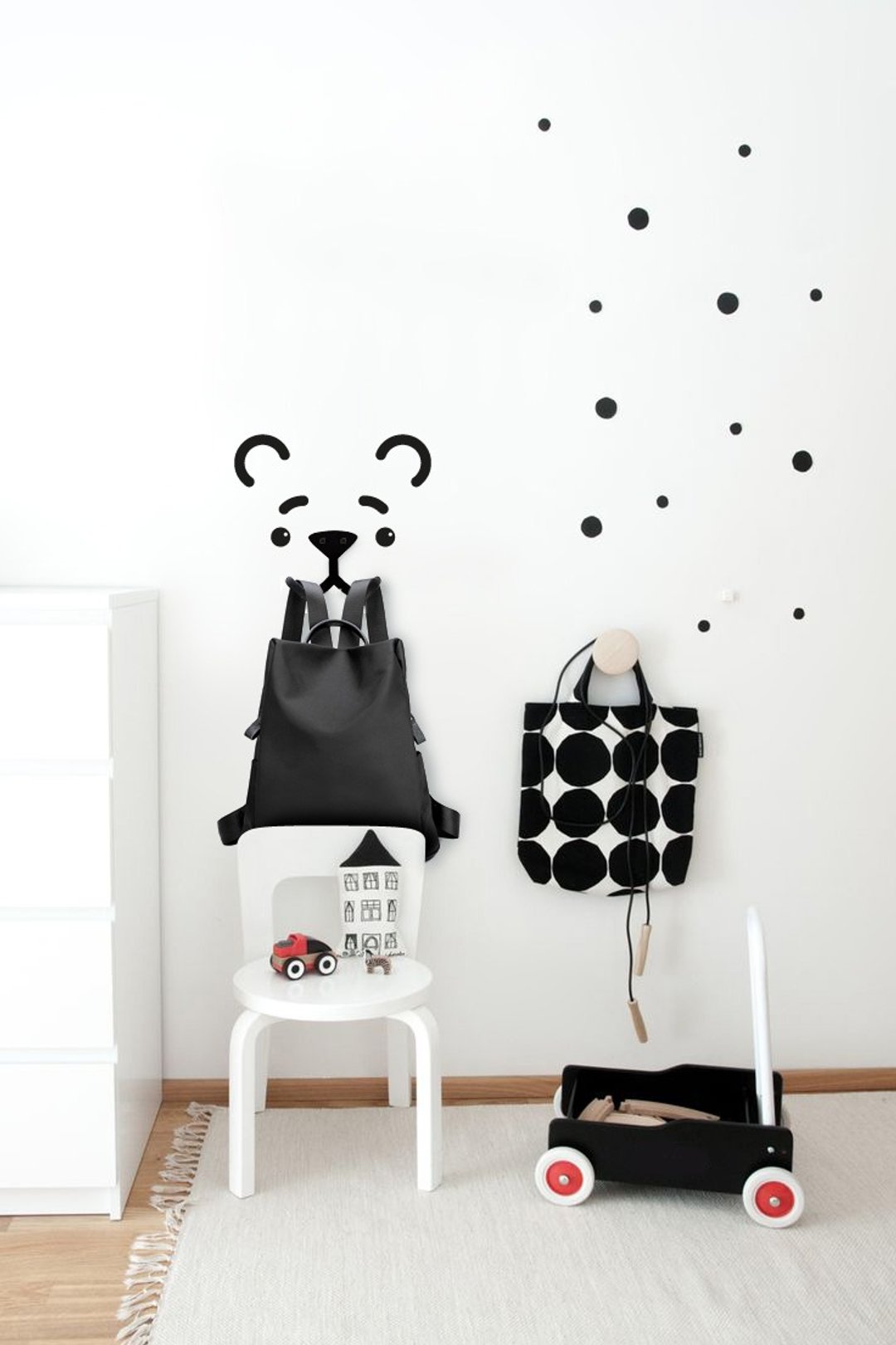 Hanger Bear for children’s clothes and bags - 墙贴/壁贴 - 其他金属 黑色