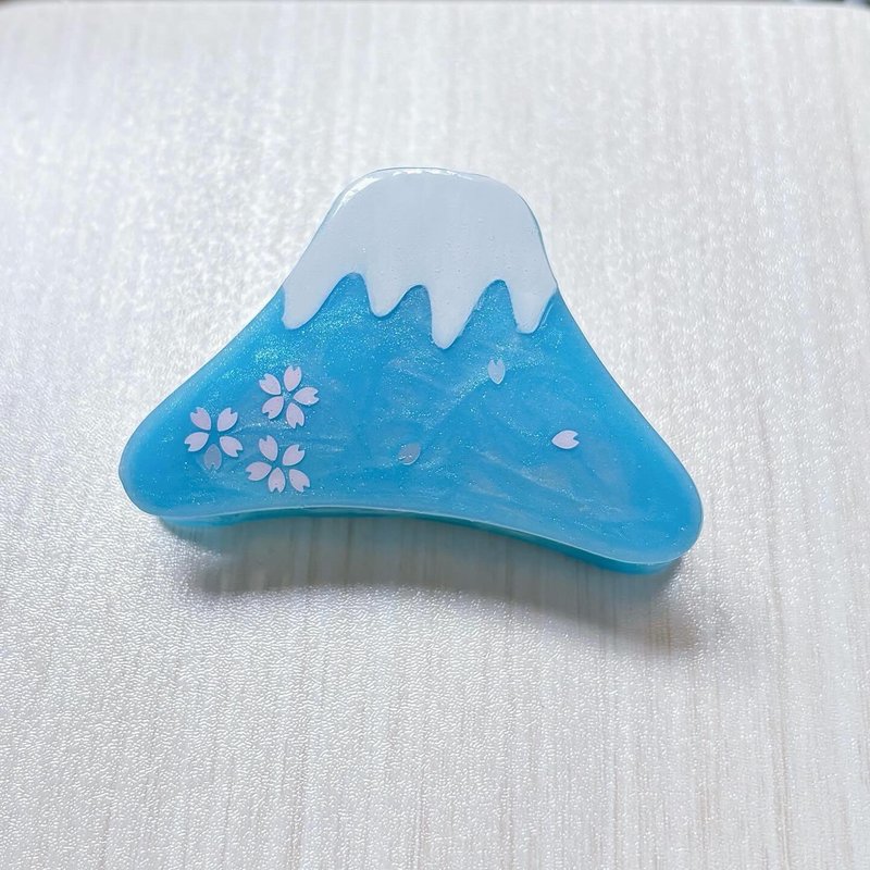 富士山樱花爪夹 - 发饰 - 树脂 蓝色