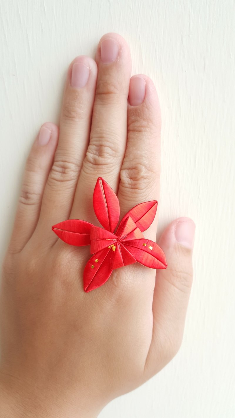 【春仔花】玉兰花-德馨芬芳 - 发饰 - 丝．绢 红色