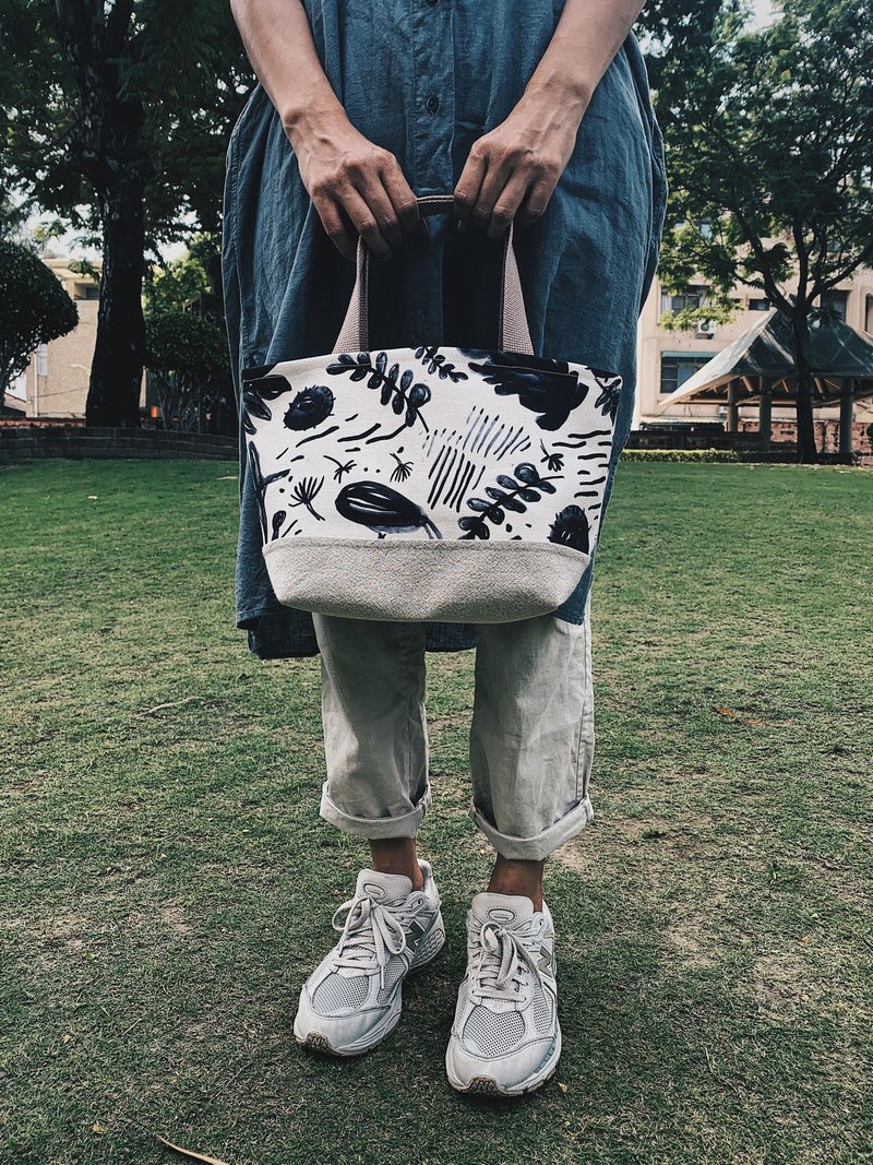 浓墨自然 - 拼接午餐袋 - 手提包/手提袋 - 棉．麻 