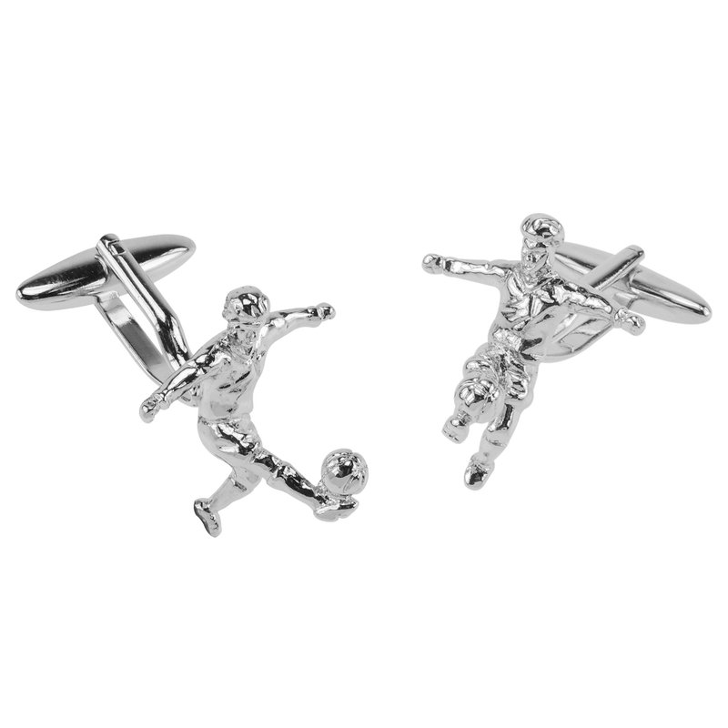 足球运动员袖扣 - 袖扣 - 其他金属 银色