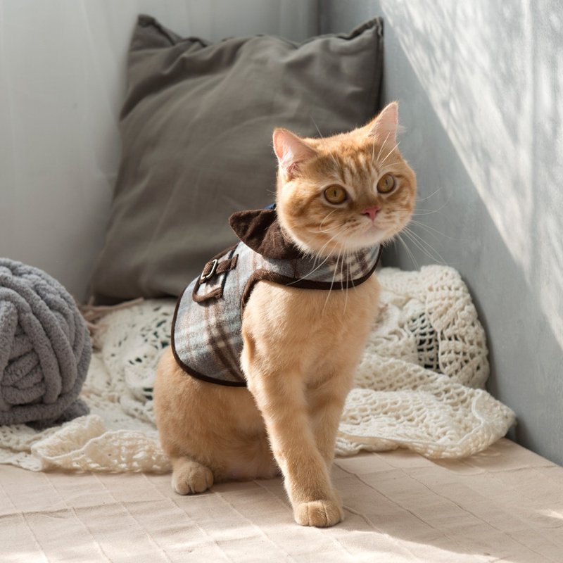 胸背衣 翻玩毛外套 蓝白毛呢双口袋长版 XS (S/M/L完售) - 衣/帽 - 棉．麻 