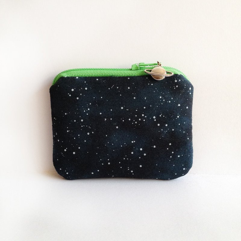 宇宙星球吊饰  零钱包 - 零钱包 - 棉．麻 绿色