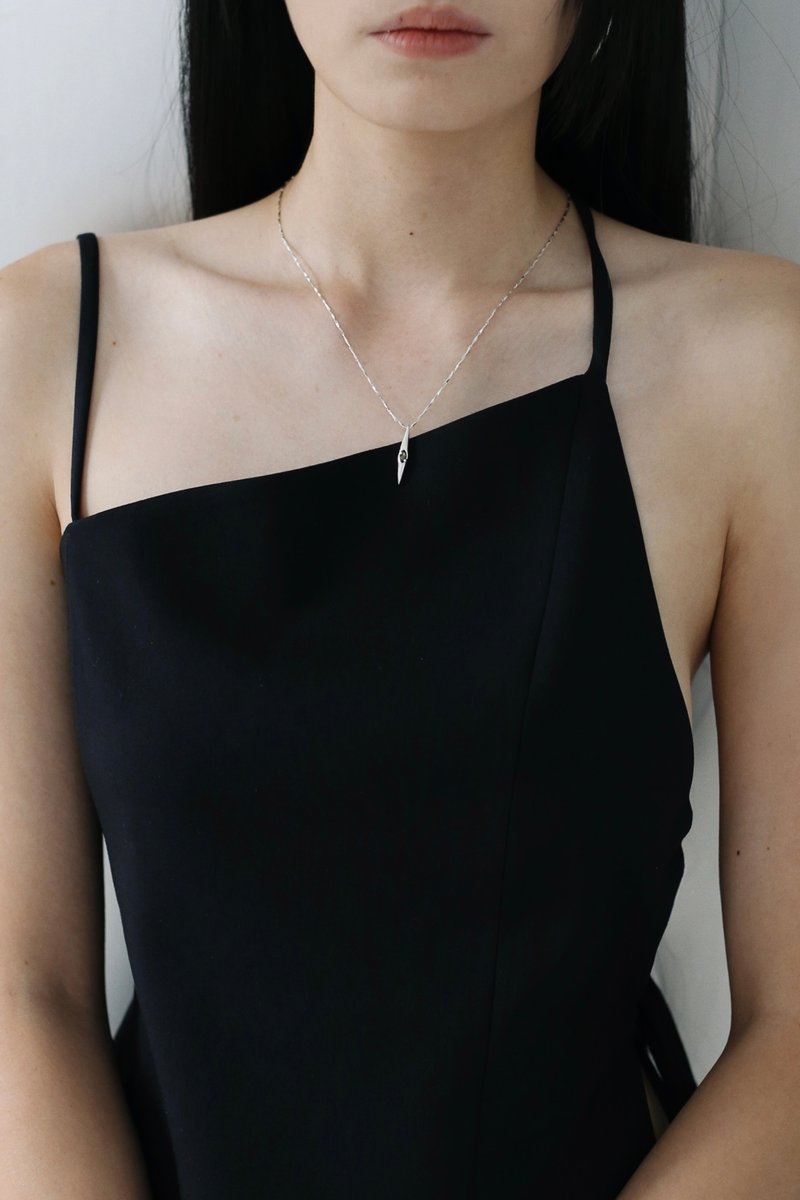 Spring Aquamarine Necklace 泉 碧玺项链 - 项链 - 纯银 绿色
