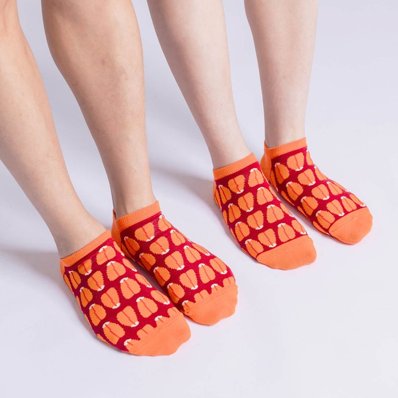 【锦源兴】乌鱼子抗菌踝袜 (红) l 袜子 台湾制 运动袜 印花 - 袜子 - 棉．麻 多色