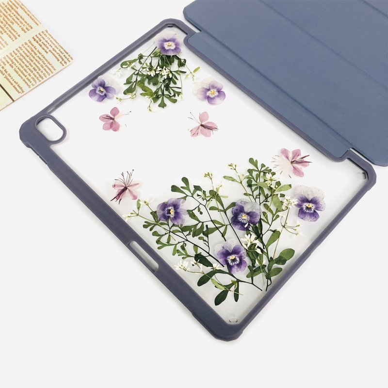 紫花绿叶手作押花iPad壳 iPad Air 11寸13寸iPad Pro11寸13寸 - 平板/电脑保护壳 - 植物．花 