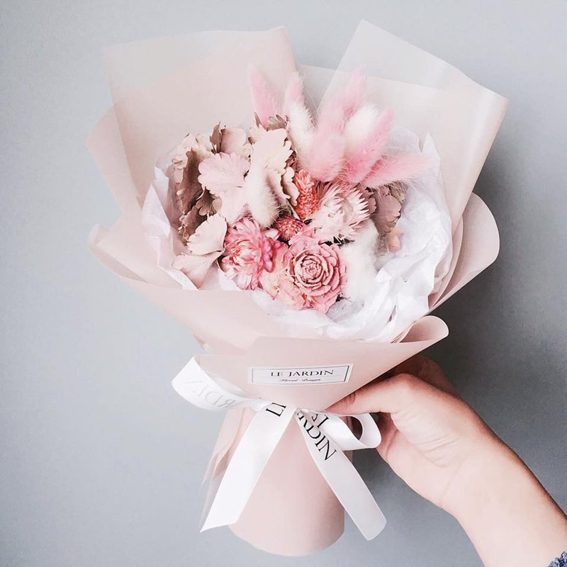 Le Jardin 裸色女伶 兔尾草绣球 韩系手做干燥花束 情人节 - 植栽/盆栽 - 植物．花 