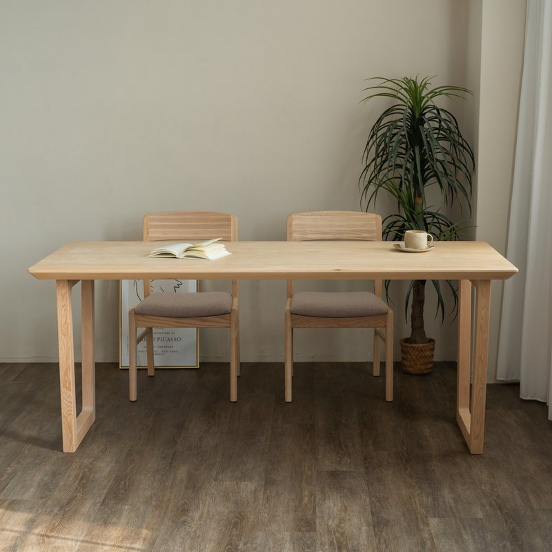 日和木脚桌 - 方框脚系列 - 餐桌/书桌 - 木头 卡其色