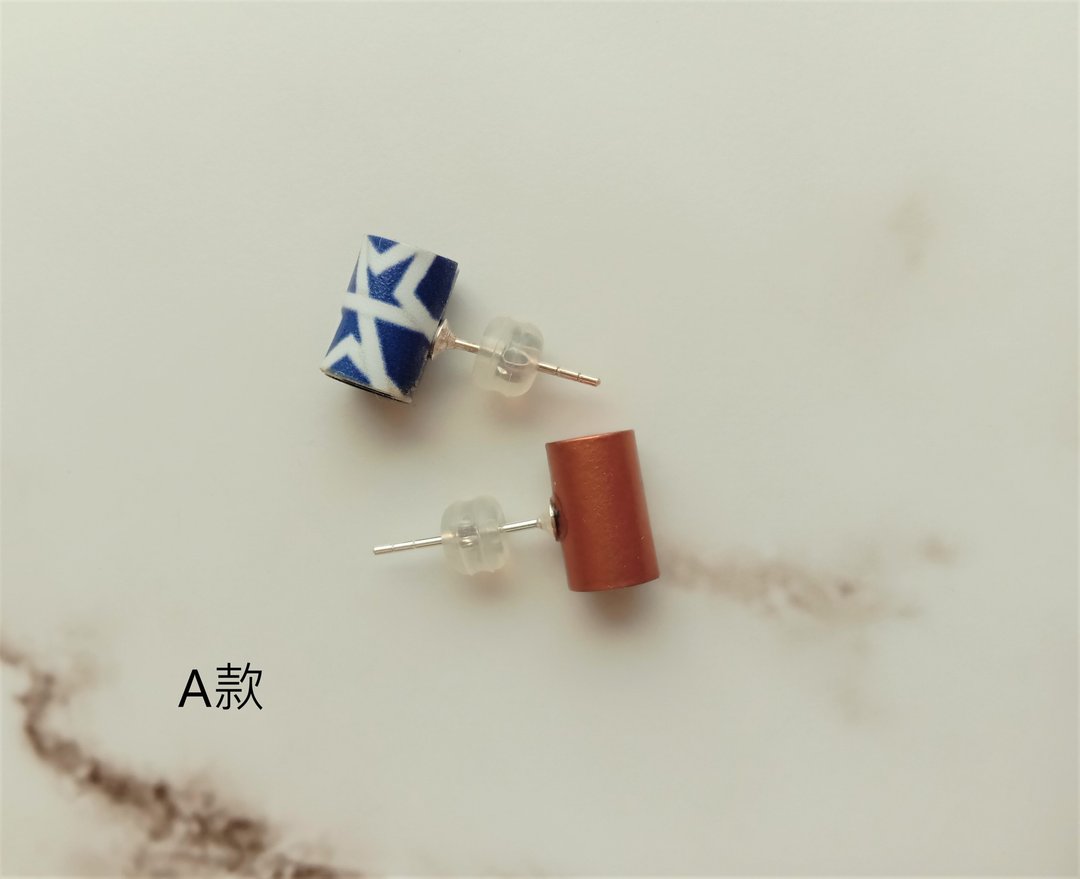 耳环 阿拉伯几何_小小管状珠_Perlina纸串珠 XS_同系列可换搭 - 耳环/耳夹 - 纸 金色