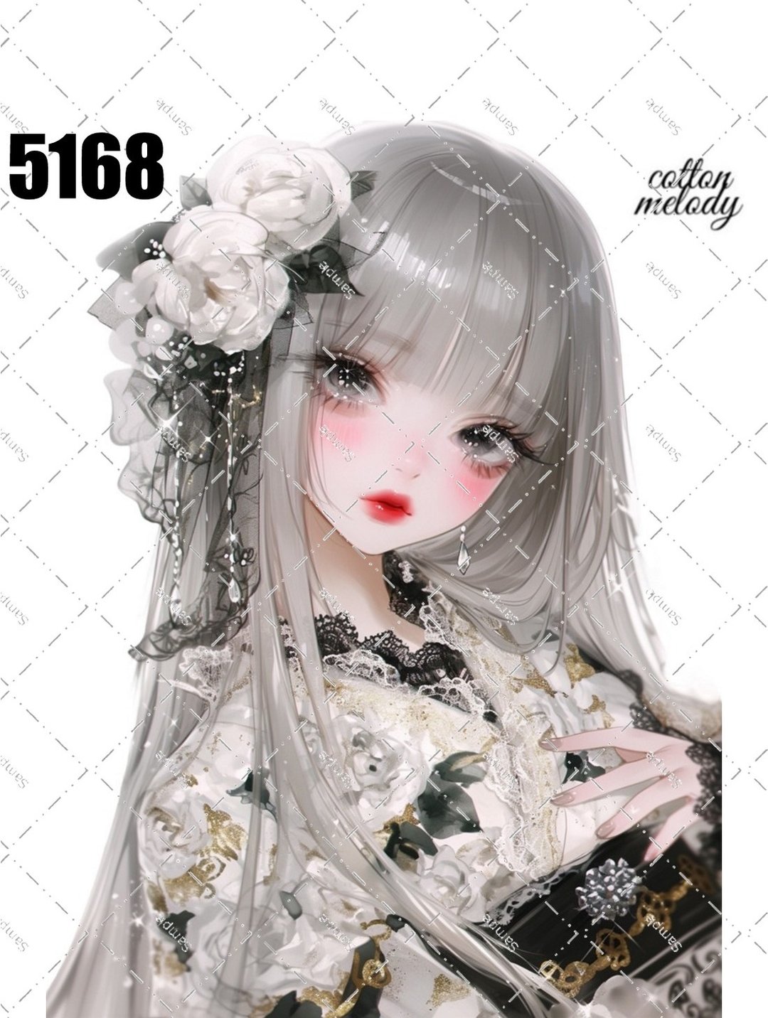 original sticker no.5168 人物贴纸 原创贴纸 原创人物贴纸 装饰贴纸 cotton melody - 贴纸 - 纸 